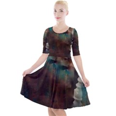 Abstract: Hallway Quarter Sleeve A-line Dress by okhismakingart