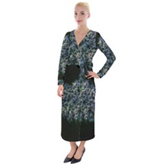 Queen Annes Lace In Blue And Yellow Velvet Maxi Wrap Dress by okhismakingart