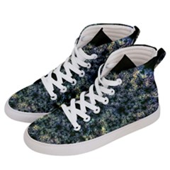 Queen Annes Lace In Blue And Yellow Men s Hi-top Skate Sneakers by okhismakingart