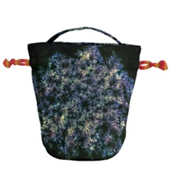 Queen Annes Lace In Blue And Yellow Drawstring Bucket Bag by okhismakingart