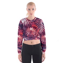 Faded Crystal Flower Cropped Sweatshirt by okhismakingart