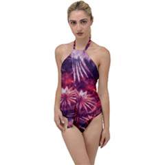 Faded Crystal Flower Go With The Flow One Piece Swimsuit by okhismakingart