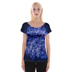 Queen Annes Lace In Blue Cap Sleeve Top