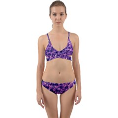 Queen Annes Lace In Purple And White Wrap Around Bikini Set by okhismakingart