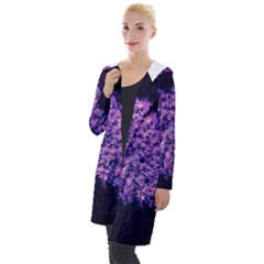 Queen Annes Lace In Purple And White Hooded Pocket Cardigan by okhismakingart