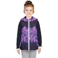 Queen Annes Lace In Purple And White Kids  Hooded Puffer Vest by okhismakingart