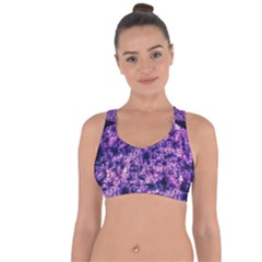 Queen Annes Lace In Purple And White Cross String Back Sports Bra by okhismakingart