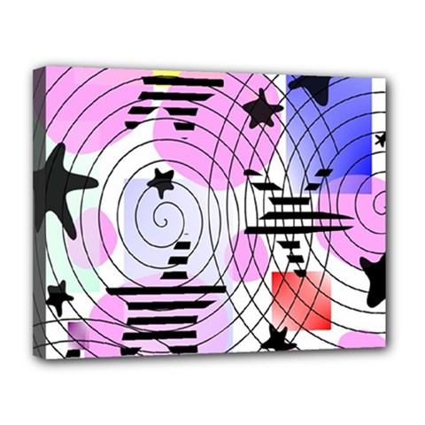 Stars And Spirals Canvas 14  X 11  (stretched) by okhismakingart