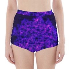 Queen Annes Lace in Blue and Purple High-Waisted Bikini Bottoms
