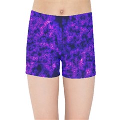 Queen Annes Lace in Blue and Purple Kids  Sports Shorts