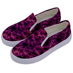 Queen Annes Lace In Red Kids  Canvas Slip Ons by okhismakingart