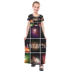 America Kids  Short Sleeve Maxi Dress by okhismakingart