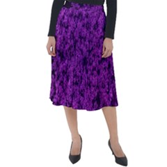 Queen Annes Lace In Purple Classic Velour Midi Skirt  by okhismakingart