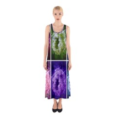 Closing Queen Annes Lace Collage (horizontal) Sleeveless Maxi Dress by okhismakingart