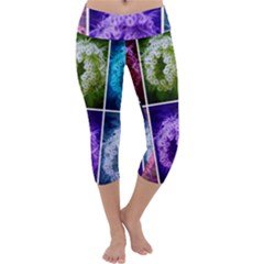 Closing Queen Annes Lace Collage (horizontal) Capri Yoga Leggings by okhismakingart