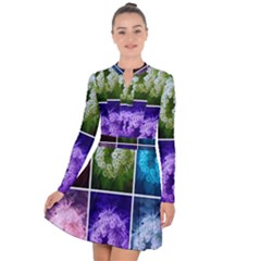 Closing Queen Annes Lace Collage (horizontal) Long Sleeve Panel Dress by okhismakingart