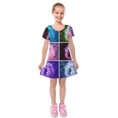 Closing Queen Annes Lace Collage (Vertical) Kids  Short Sleeve Velvet Dress