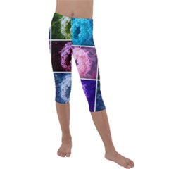 Closing Queen Annes Lace Collage (Vertical) Kids  Lightweight Velour Capri Leggings 