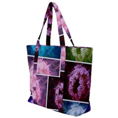 Closing Queen Annes Lace Collage (Vertical) Zip Up Canvas Bag