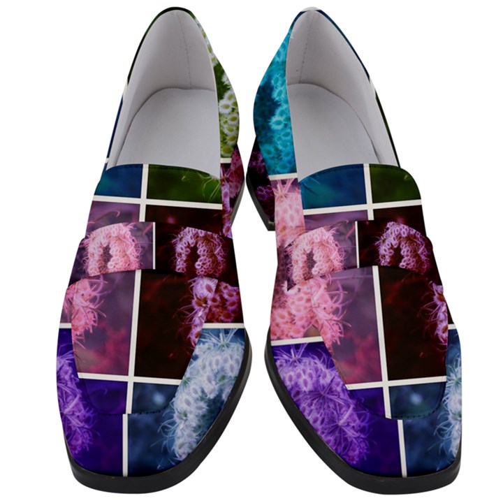 Closing Queen Annes Lace Collage (Vertical) Women s Chunky Heel Loafers
