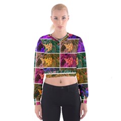 Sideways Sumac Collage Cropped Sweatshirt by okhismakingart