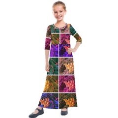 Sideways Sumac Collage Kids  Quarter Sleeve Maxi Dress by okhismakingart