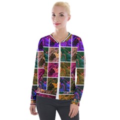 Sideways Sumac Collage Velour Zip Up Jacket by okhismakingart