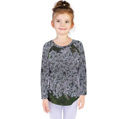 Queen Annes Lace Original Kids  Long Sleeve Tee by okhismakingart