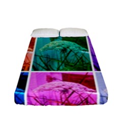 Color Block Queen Annes Lace Collage Fitted Sheet (full/ Double Size) by okhismakingart