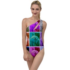 Color Block Queen Annes Lace Collage To One Side Swimsuit by okhismakingart