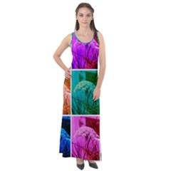 Color Block Queen Annes Lace Collage Sleeveless Velour Maxi Dress by okhismakingart