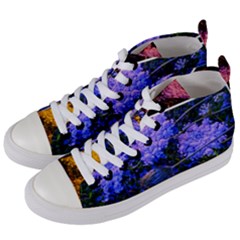 Primary Color Queen Anne s Lace Women s Mid-top Canvas Sneakers by okhismakingart