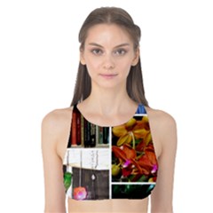 Floral Collage Tank Bikini Top by okhismakingart