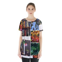 Floral Collage Skirt Hem Sports Top by okhismakingart