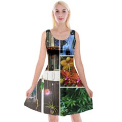 Floral Collage Reversible Velvet Sleeveless Dress by okhismakingart
