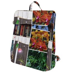 Floral Collage Flap Top Backpack by okhismakingart