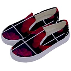 Geranium Collage Kids  Canvas Slip Ons by okhismakingart