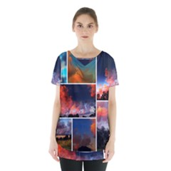 Sunset Collage Skirt Hem Sports Top by okhismakingart