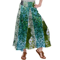 Queen Annes Lace Vertical Slice Collage Satin Palazzo Pants by okhismakingart