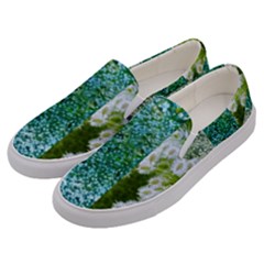 Queen Annes Lace Vertical Slice Collage Men s Canvas Slip Ons by okhismakingart