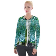 Queen Annes Lace Vertical Slice Collage Velour Zip Up Jacket by okhismakingart