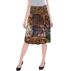 Queen Annes Lace Horizontal Slice Collage Midi Beach Skirt by okhismakingart