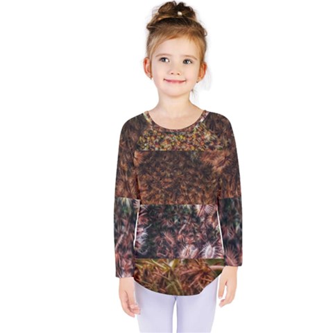 Queen Annes Lace Horizontal Slice Collage Kids  Long Sleeve Tee by okhismakingart