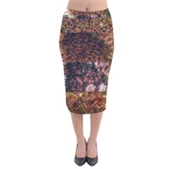 Queen Annes Lace Horizontal Slice Collage Velvet Midi Pencil Skirt by okhismakingart