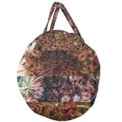Queen Annes Lace Horizontal Slice Collage Giant Round Zipper Tote by okhismakingart