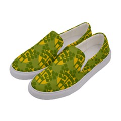 Texture Plant Herbs Green Women s Canvas Slip Ons