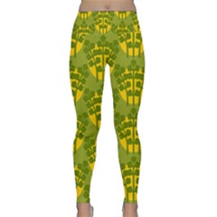 Texture Plant Herbs Green Lightweight Velour Classic Yoga Leggings