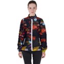 Leaves and Puddle Women s High Neck Windbreaker View1
