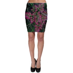 Pink-fringed Leaves Bodycon Skirt by okhismakingart