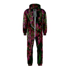 Pink-fringed Leaves Hooded Jumpsuit (kids) by okhismakingart